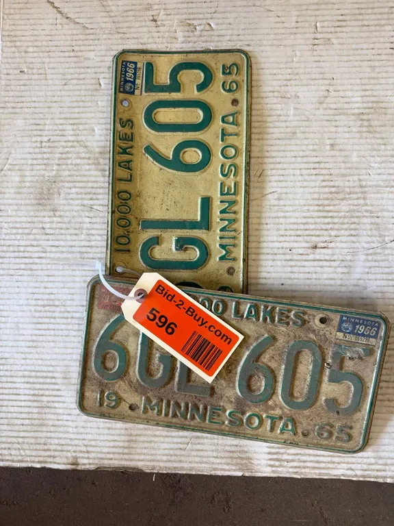 (2) 1965 License Plate Set