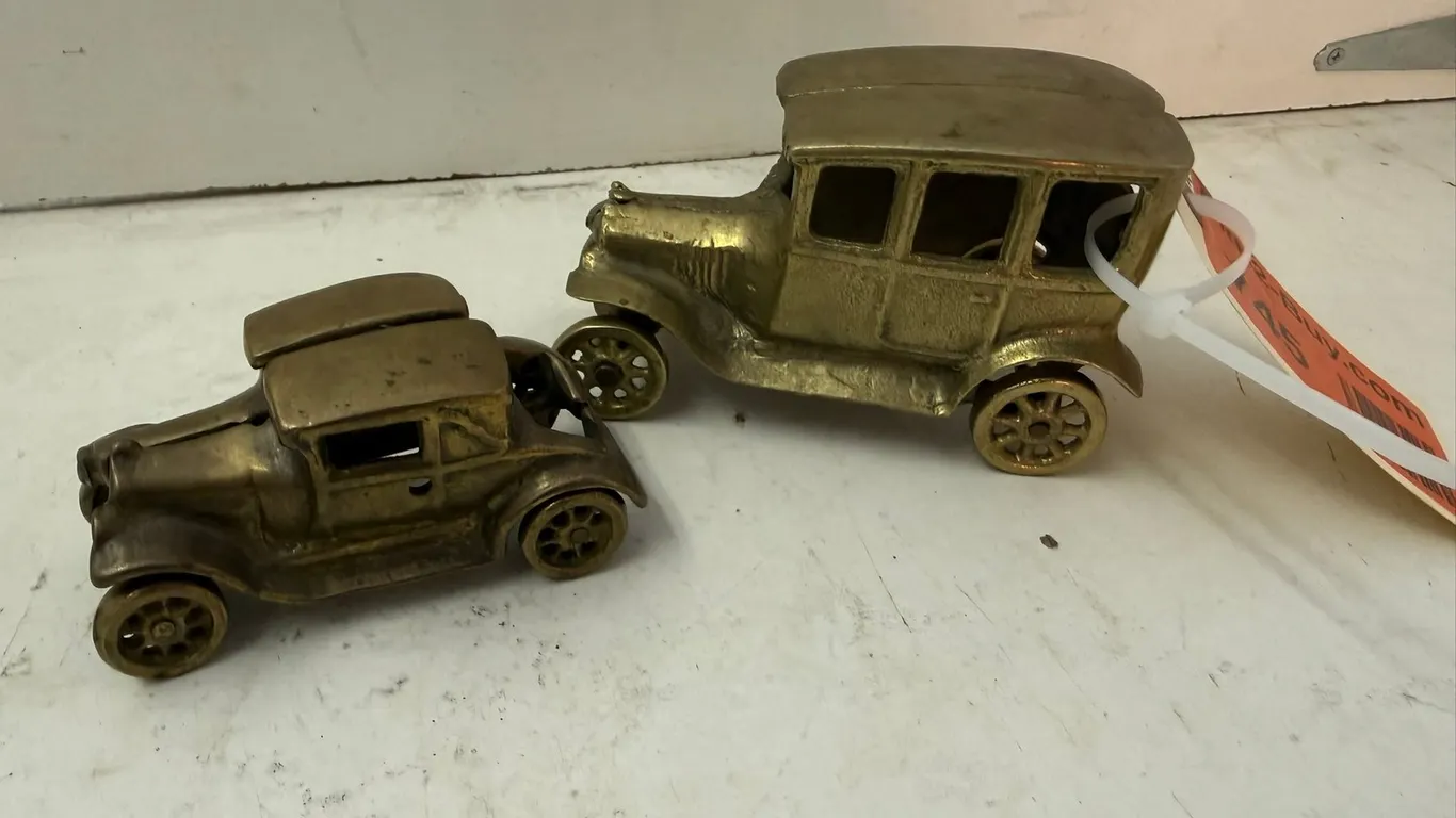 (2) Brass Model Cars