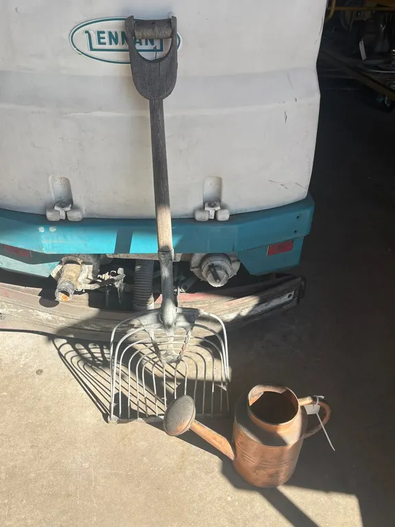 Copper Watering Can and Shovel