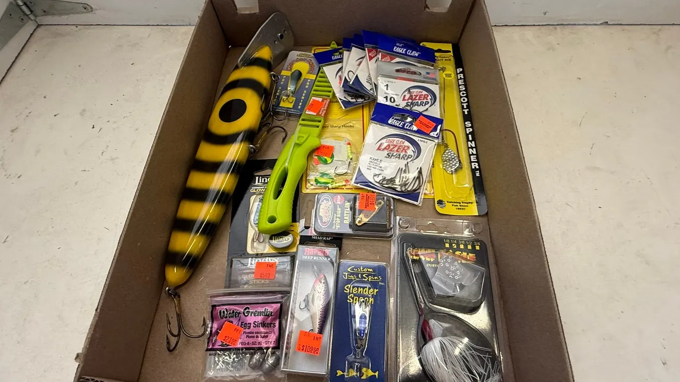 Large Lure and Assorted Fishing Supplies