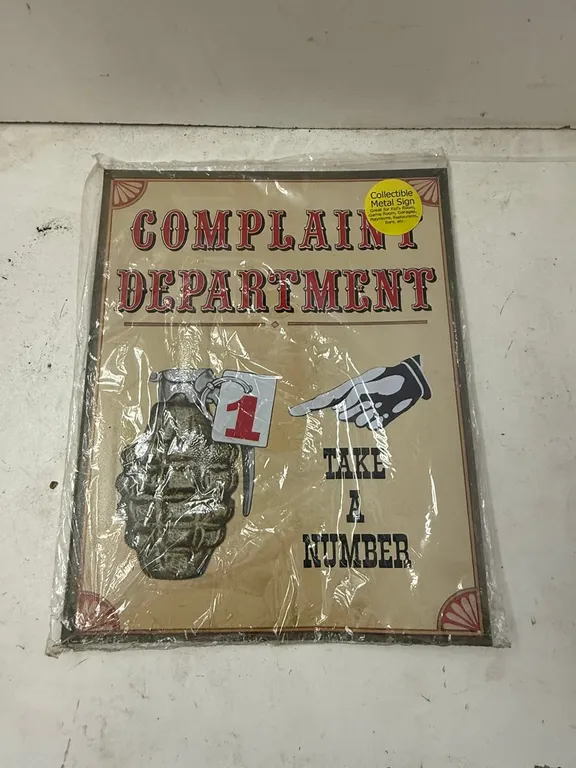 Complaint Department Take a Number