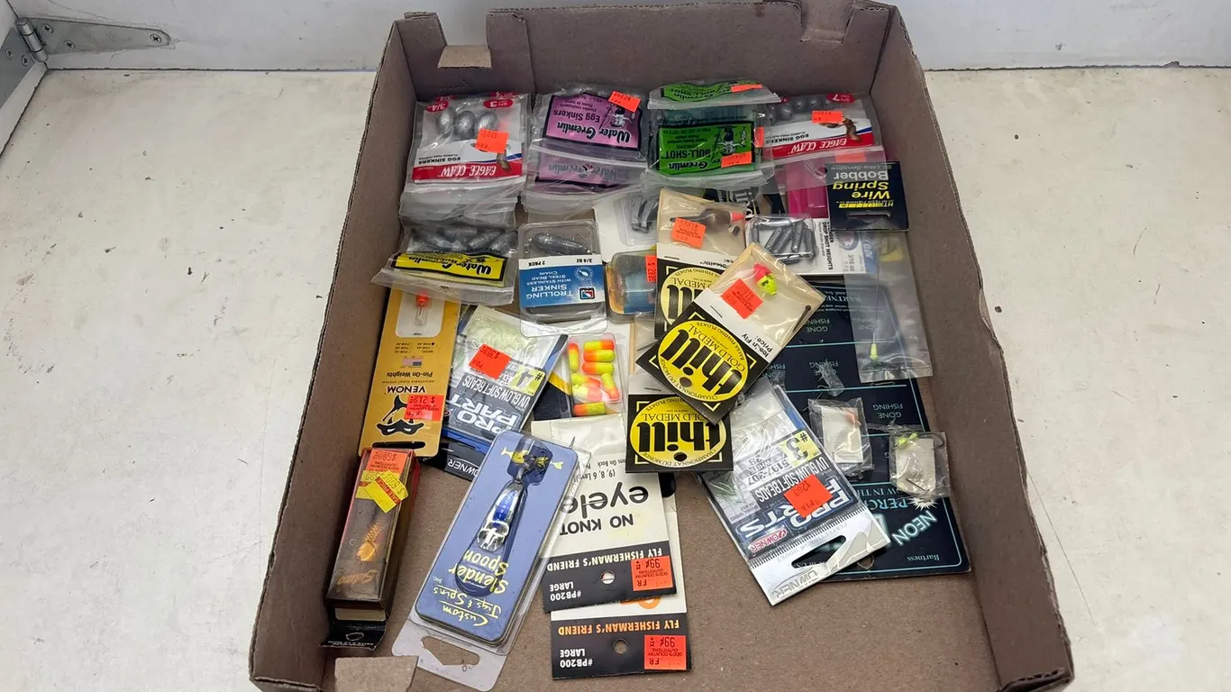 Assorted Fishing Tackle and Sinkers