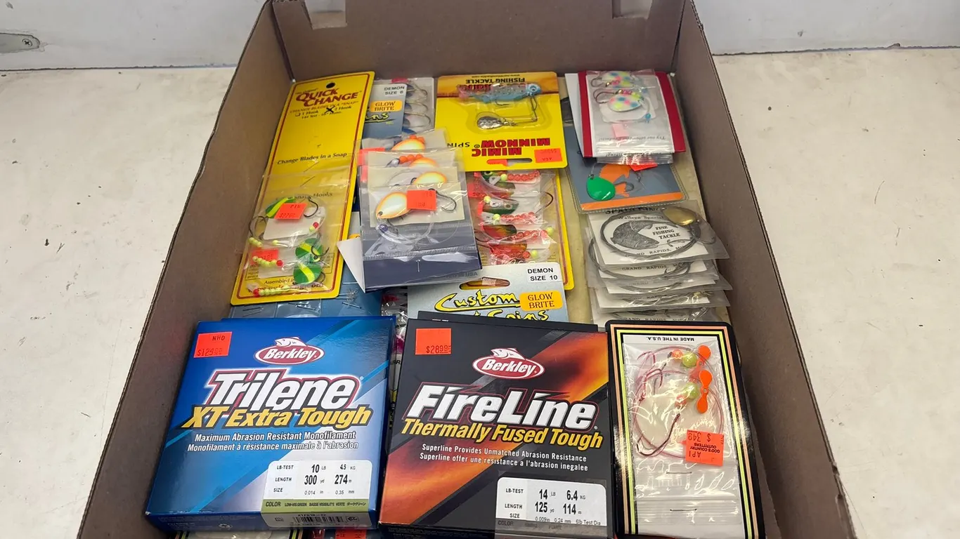 Assortment of Fishing Lures and Lines