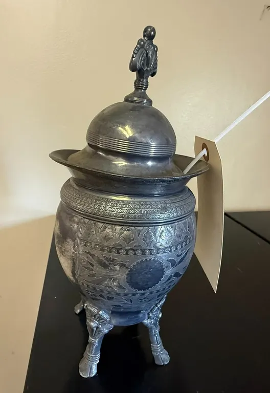 Vintage Footed Covered Decanter