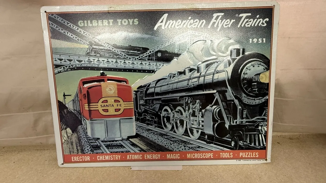American Flier Train Metal Sign