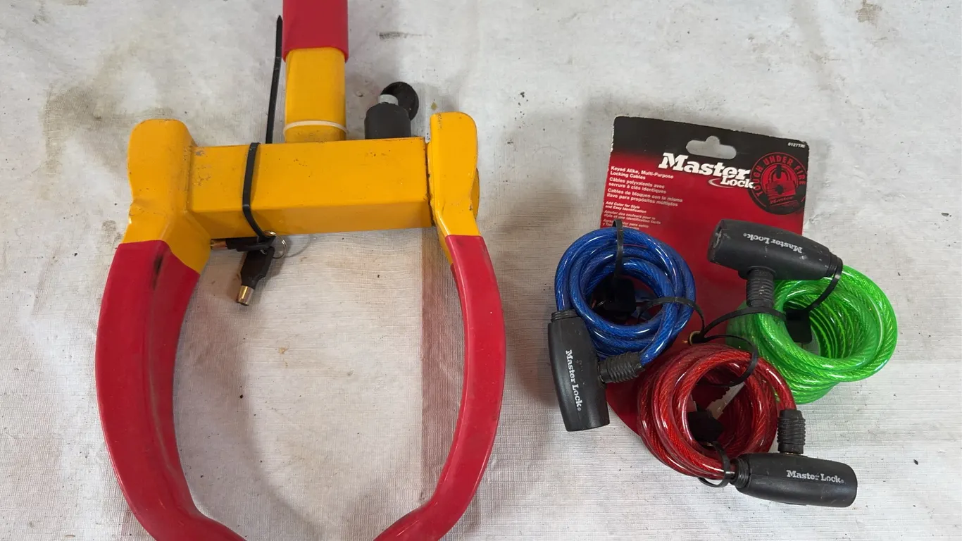 Wheel Lock Clamp & Locking Cables