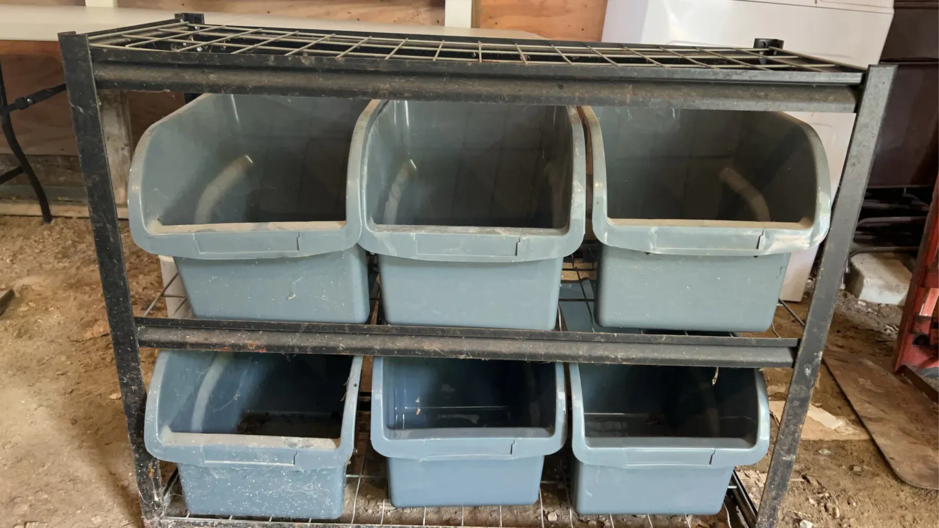 Metal Storage Rack with Bins