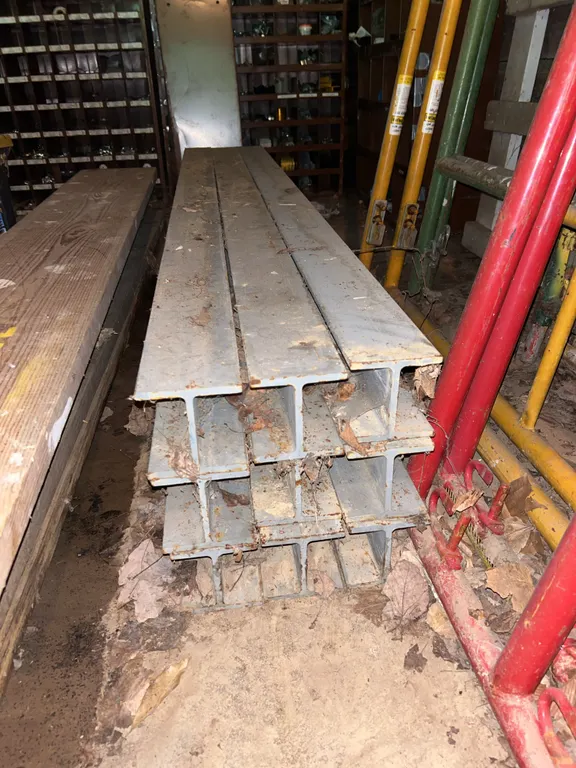Group of (9) Steel I Beams