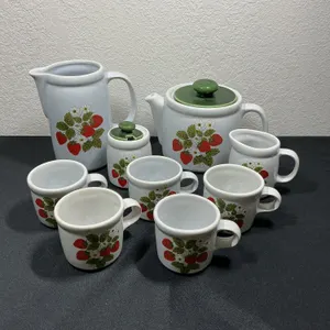 Vintage McCoy Strawberry Country Stoneware Tea Set