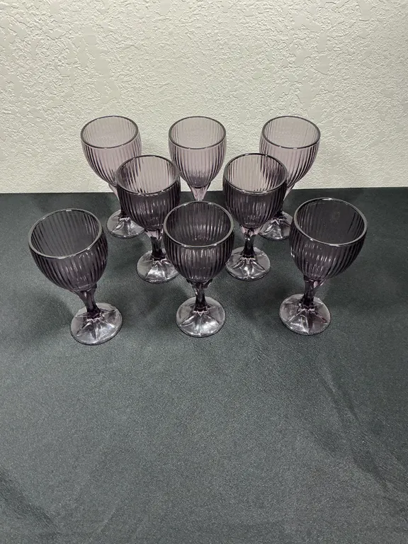 Vintage Fostoria Monet Purple Water Goblets – Set of 8