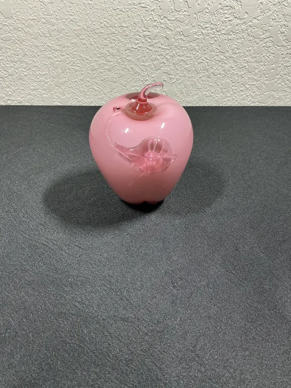 Vintage Fenton Art Glass “Dusty Rose” Cased Glass Apple Paperweight