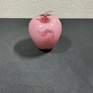Vintage Fenton Art Glass “Dusty Rose” Cased Glass Apple Paperweight