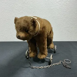 Vintage Steiff Mohair Bear on Wheels Pull Toy – Appears 1935–1943 – Button in Ear