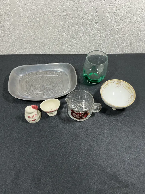 Vintage Barware & Serving Lot – Leonard Duratale, 1976 Glass & Novelty Pieces