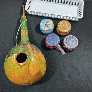 Hand-Painted Gourd Birdhouse & 4 Decorative Soy Candles