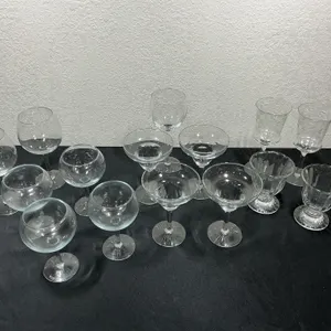 15-Pc Assorted Clear Glass Stemware & Drinkware Collection