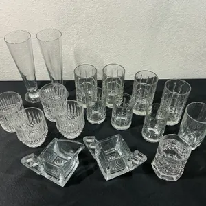 17 Pc Assorted Glassware Lot – Tumblers, Pilsner Glasses & Ashtrays