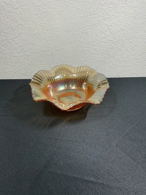 Vintage Federal Glass Filed Rib Marigold Carnival Glass