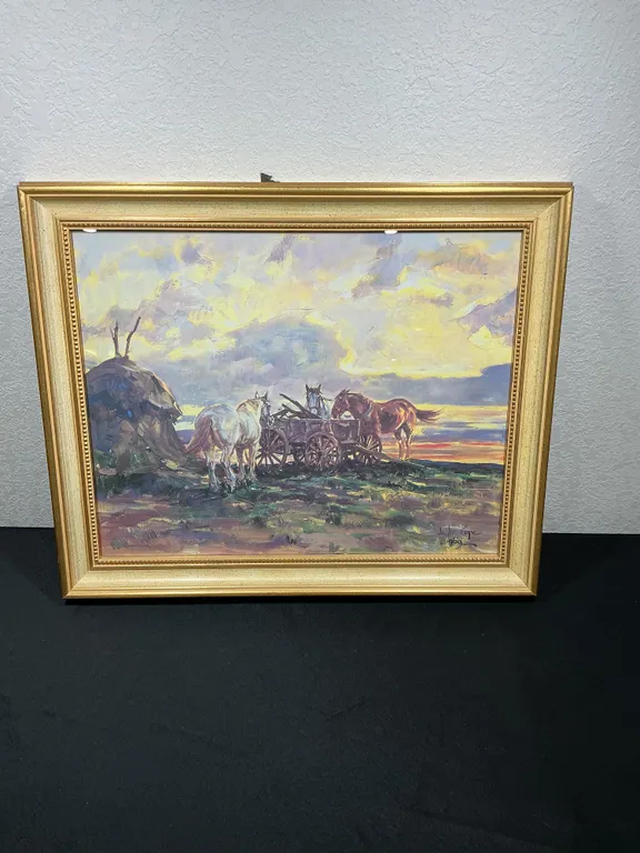 Leslie Cope “End of the Day” 1969 Framed Horse Print