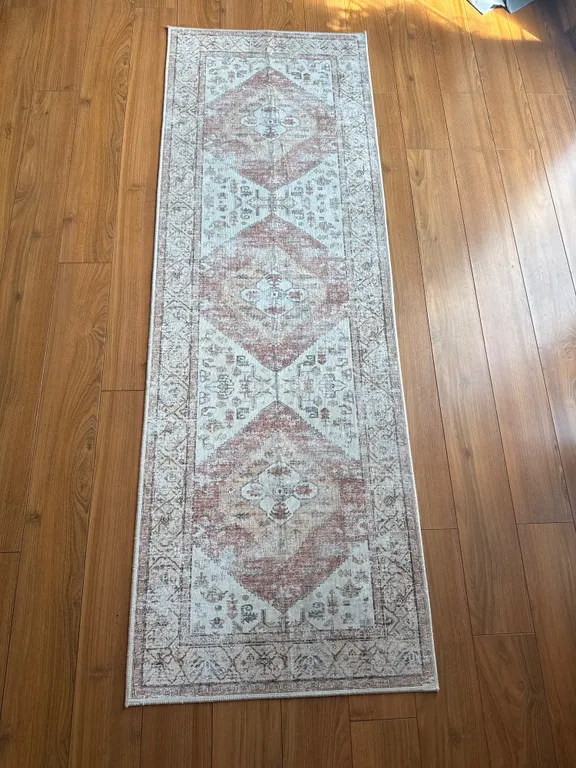 Vintage-Style Washable Area Rug Runner w/ Anti-Slip Backing