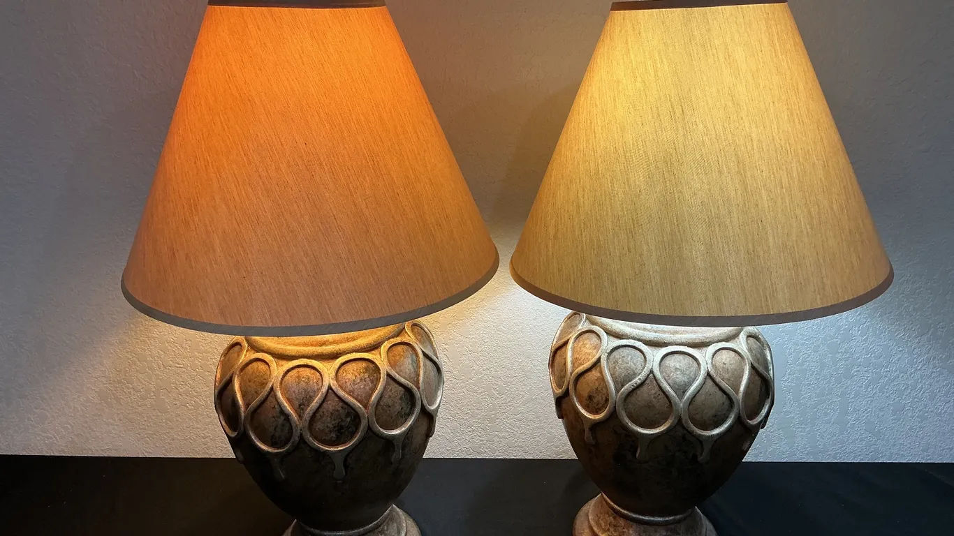 Matching Decorative Table Lamps with Shades – Pair