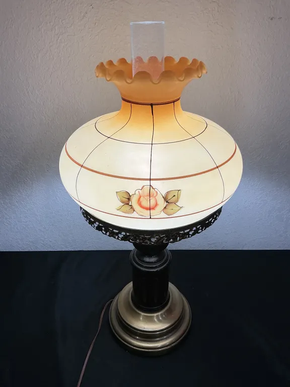 Vintage Gone With the Wind Style Hurricane Parlor Lamp