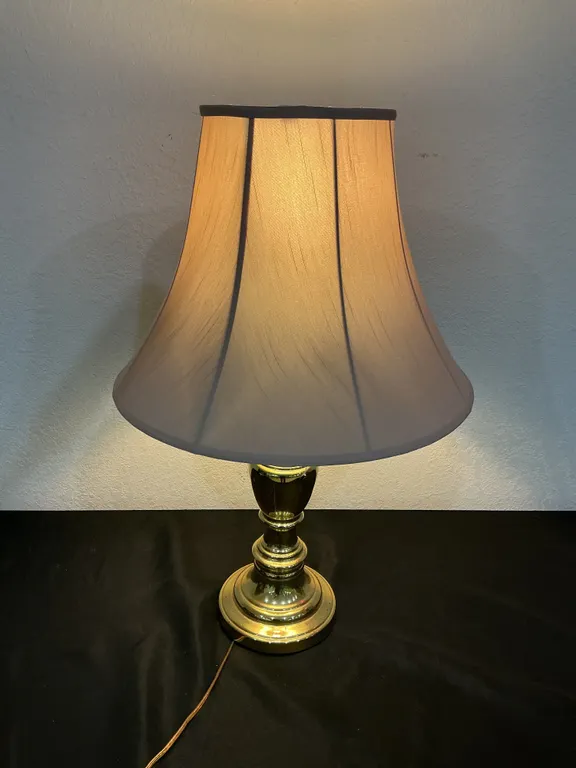 Brass-Tone Table Lamp with Bell Shade