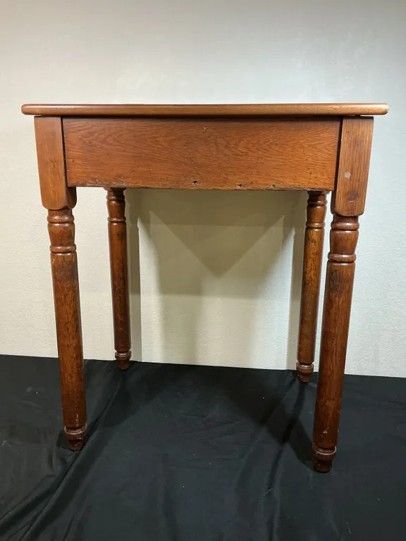 Vintage Wooden Writing Desk with Turned Legs