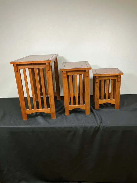 Powell Mission-Style Nesting Tables – Set of 3