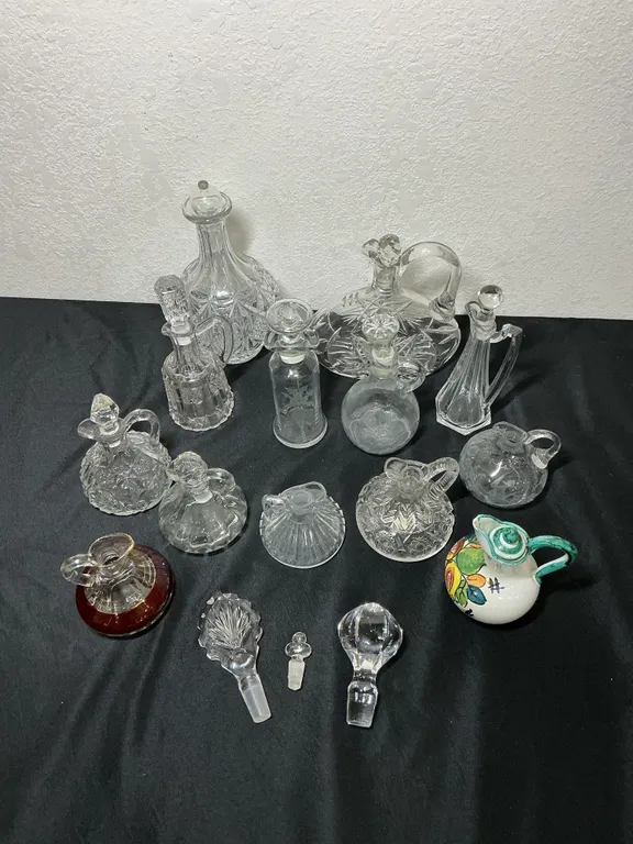 Assorted Vintage Glass & Ceramic Cruets and Decanters