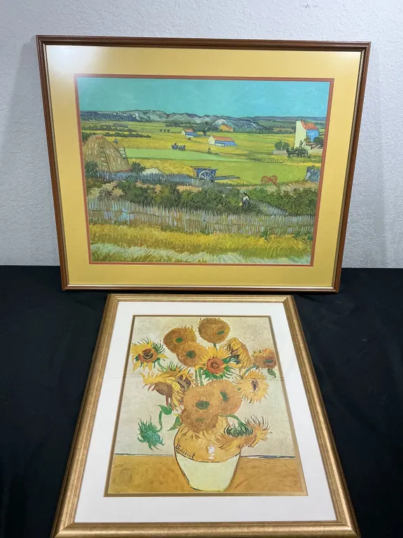 Framed Vincent van Gogh Reproduction Prints – The Harvest & Sunflowers