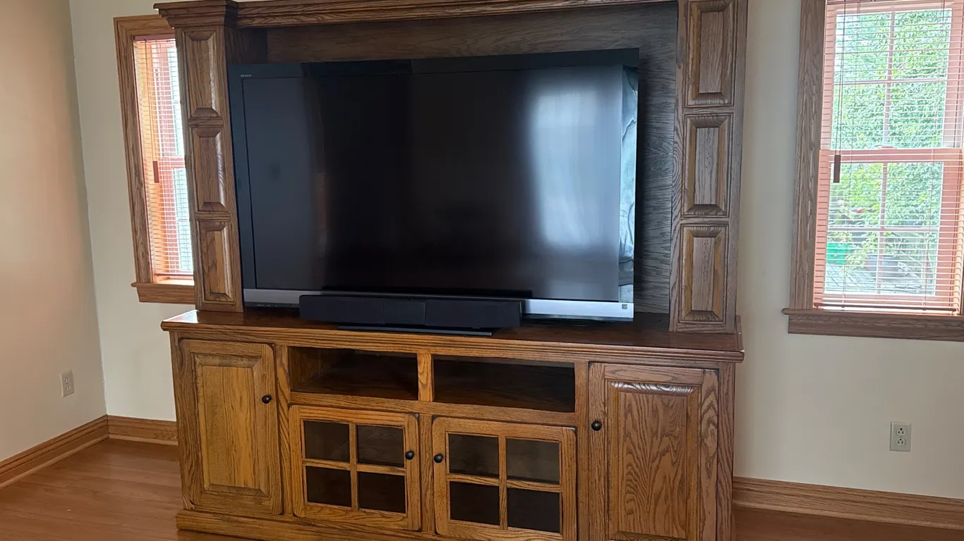 Eagle Industries 62” Oak Entertainment Center / TV Hutch – Made in USA