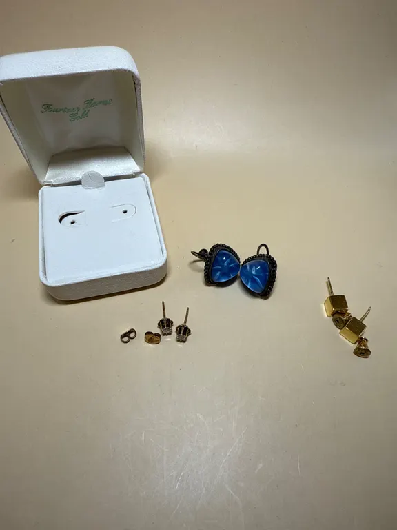 Assorted Vintage Earrings – Monet Backs, Blue Screw-Backs & Studs