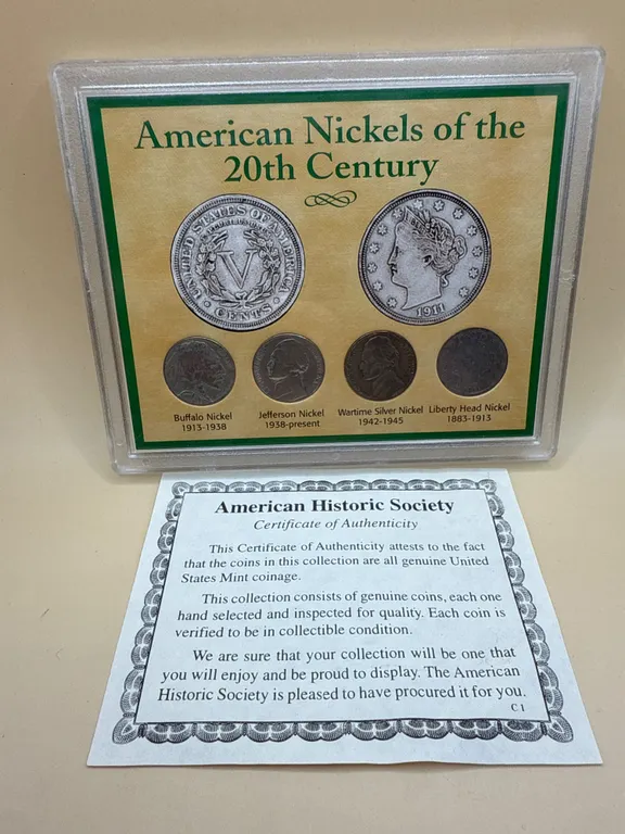 American Historic Society American Nickels of the 20th Century Coin Set with COA