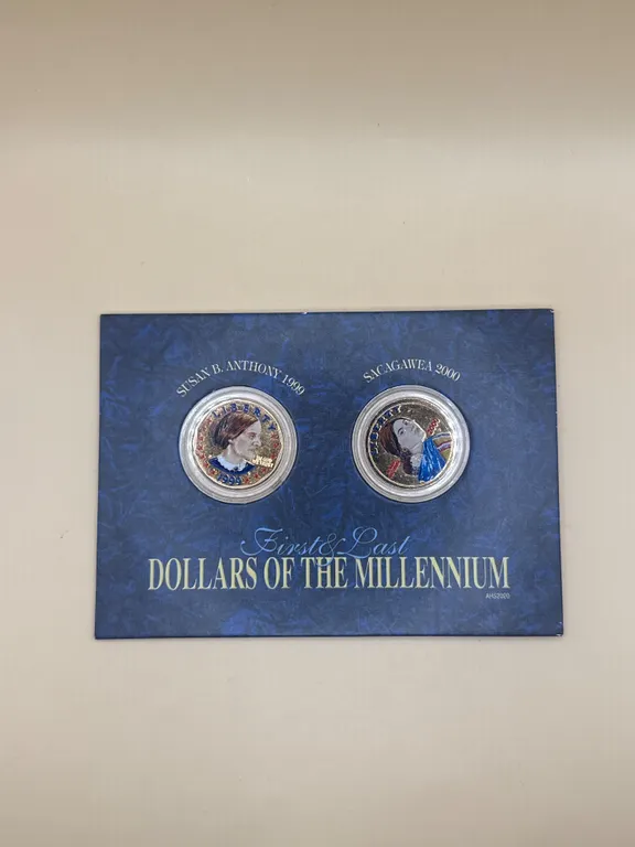 First & Last Dollars of the Millennium – Susan B. Anthony & Sacagawea Colorized Dollar Set