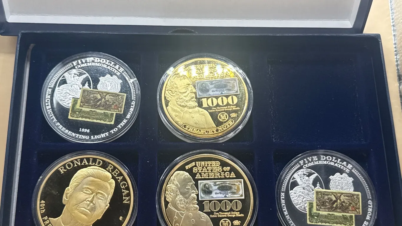 Five-Piece U.S. Currency-Themed Commemorative Medal Collection