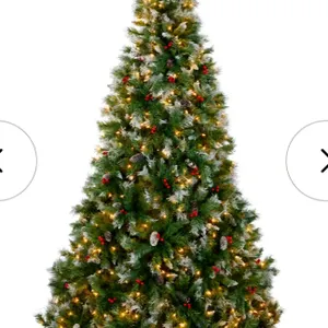 6 Foot Christmas Tree PreLit Twinkling Lights Pre-Decorated Artificial Frosted Pine