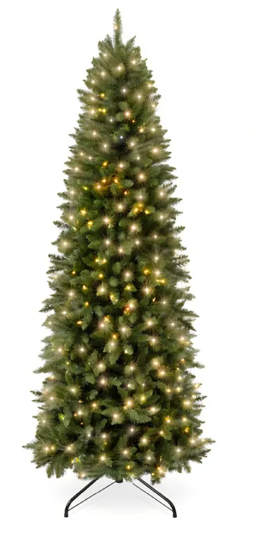 6 Foot Artificial Pencil Christmas Tree with Viral Twinkling Lights, PreLit Spruce