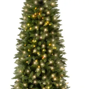 6 Foot Artificial Pencil Christmas Tree with Viral Twinkling Lights, PreLit Spruce