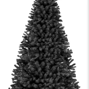 Black Artificial Christmas Tree, 9ft Premium Unlit Realistic Spruce Holiday Décor w/Dense Branches,
