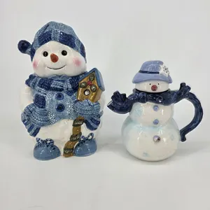 Two Piece Snowman Cookie Jar and A Teapot