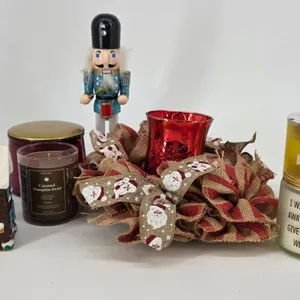 Candle and Centerpiece Lot with Nutcracker