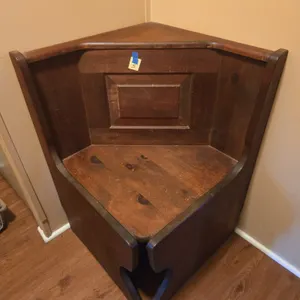 Antique German wooden corner bench seat