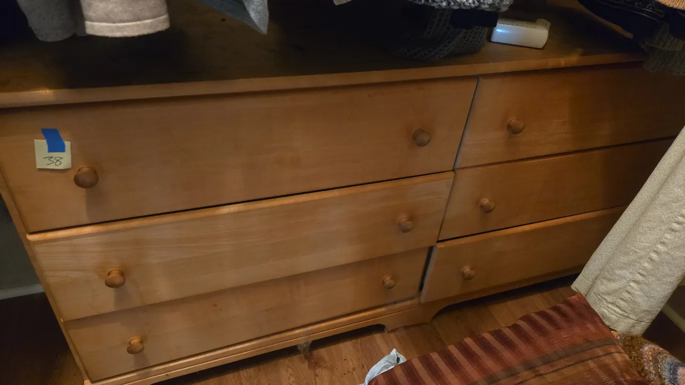Six drawer wooden dresser