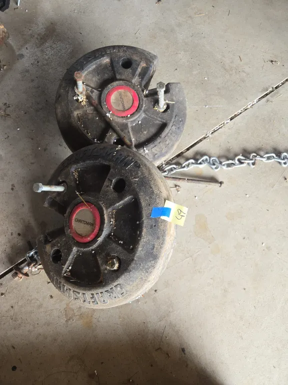 Wheel weights for a Craftsman riding tractor