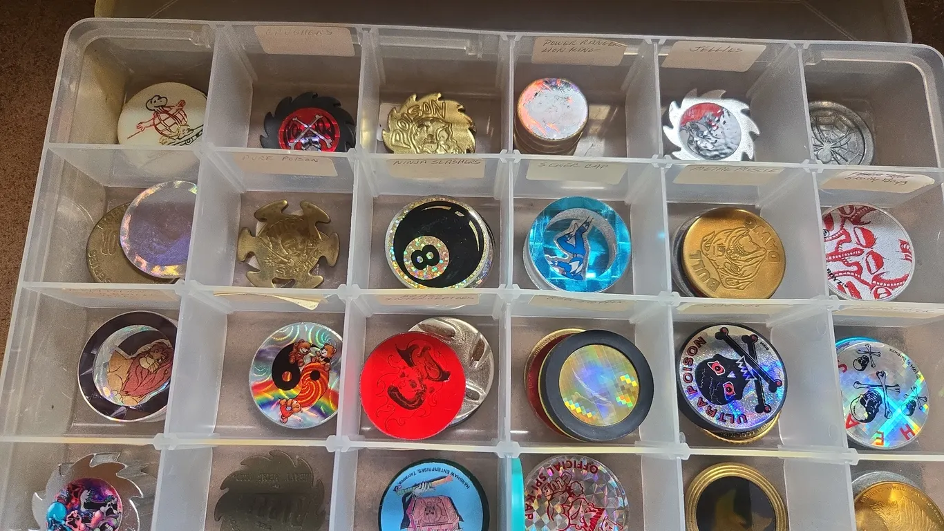 Vintage 1990s collectible slammer pogs
