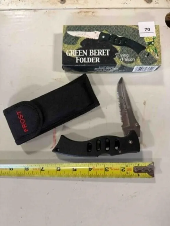 Green Beret folder knife new
