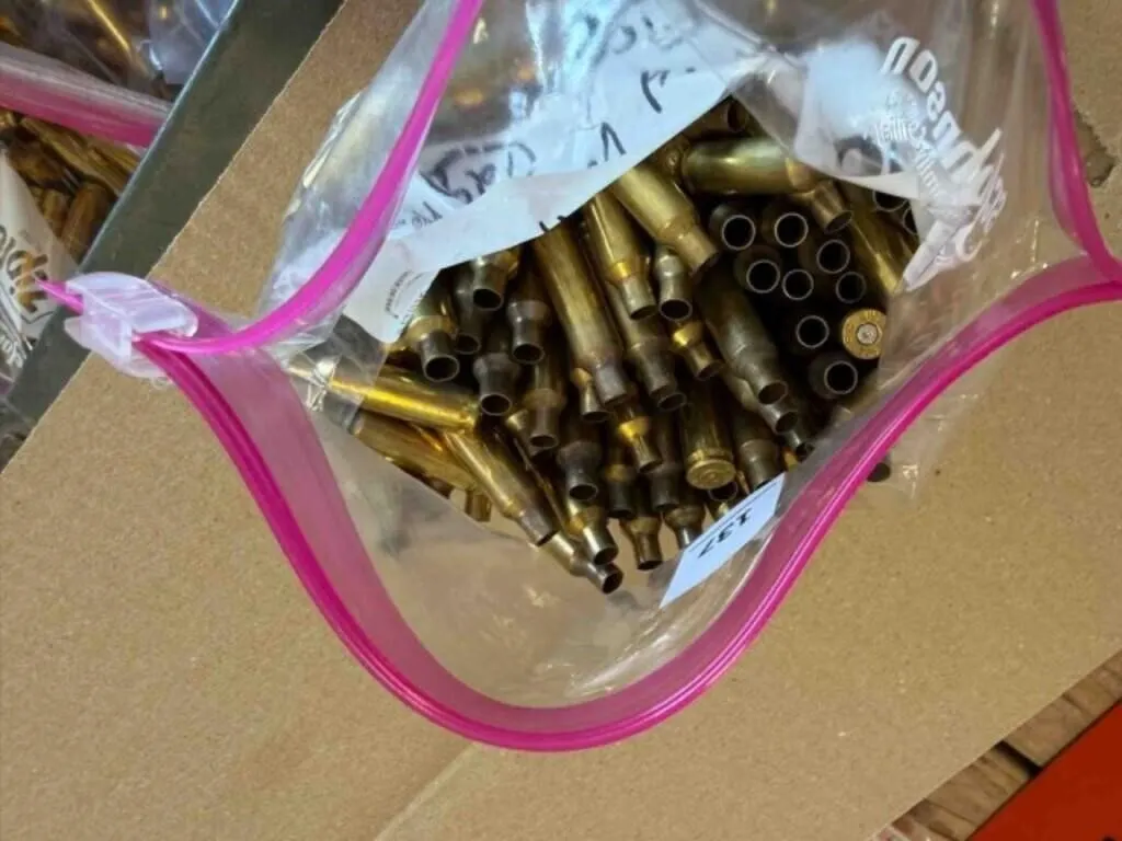 .224 Valkyrie brass; fired once, 129 ct.