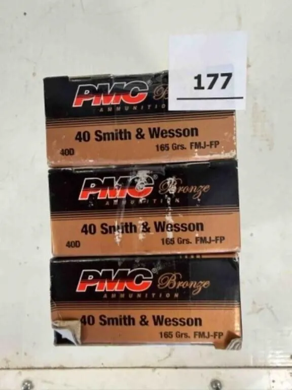 PMC .40 S&W ammo; 165gr,FMJ-FP- 150 ct.
