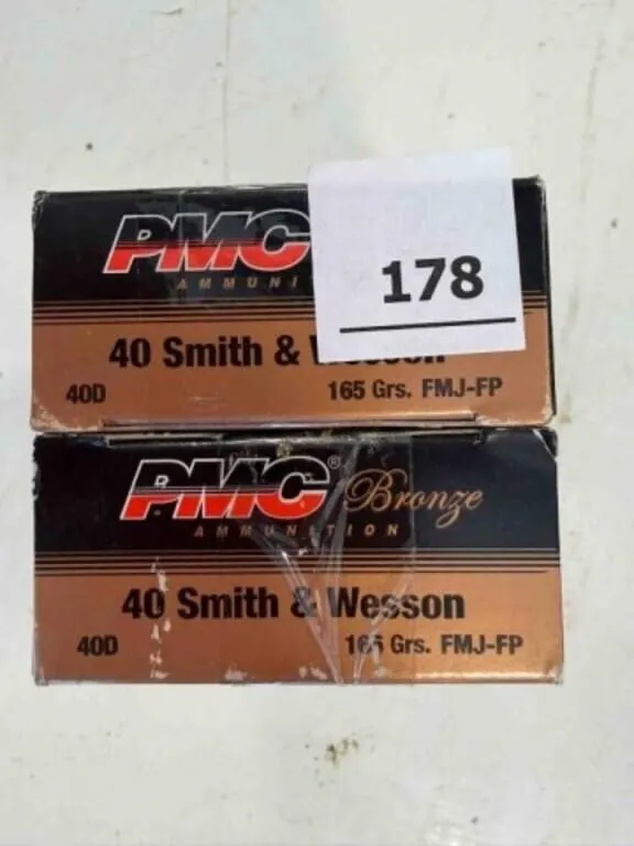 PMC .40 S&W ammo; 165gr,FMJ-FP- 100 ct.